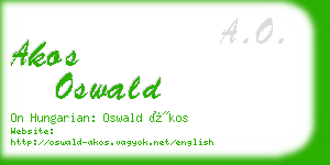 akos oswald business card